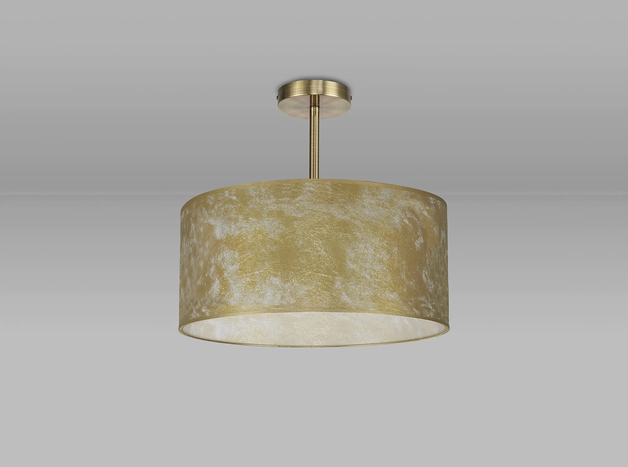 Baymont 40cm Semi Flush 1 Light Antique Brass, Gold Leaf DK0823  Deco Baymont